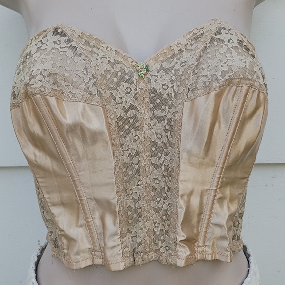 Vintage Other - SOLD Vintage Champagne Lace Corset